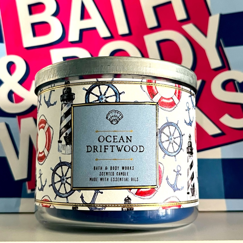 BATH & BODY WORKS OCEAN DRIFTWOOD CANDLE SCENTED LARGE 14.5 OZ NEW.